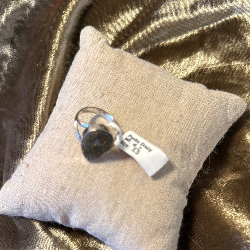 Pyrite Druzy Sterling Silver Ring